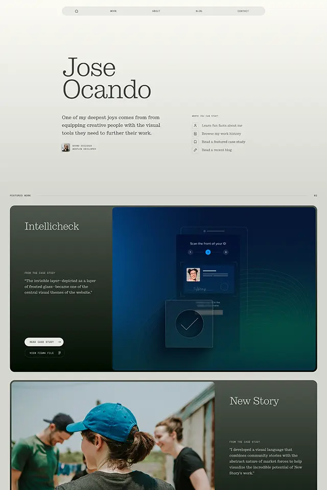 Jose Ocando landing page