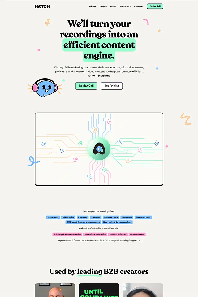 Hatch landing page