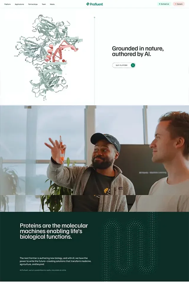 Profluent landing page
