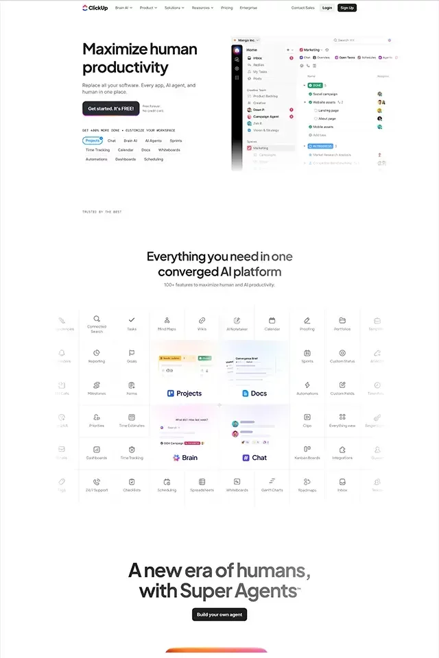 ClickUp website design