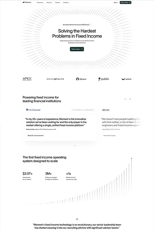 Moment website design
