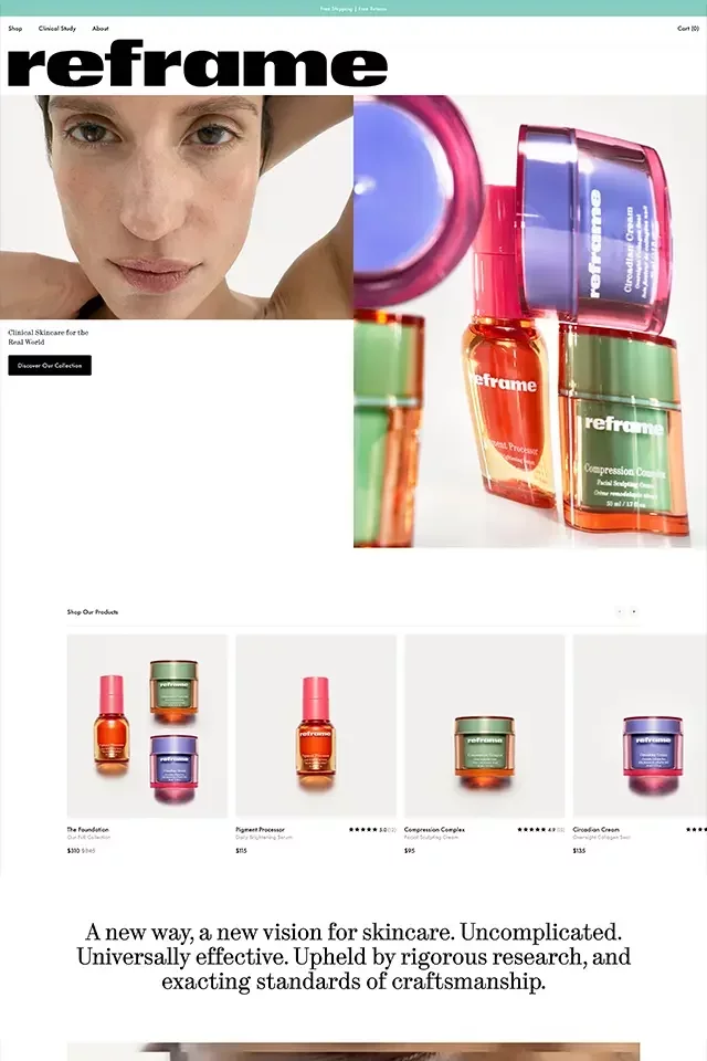 Reframe Beauty website design