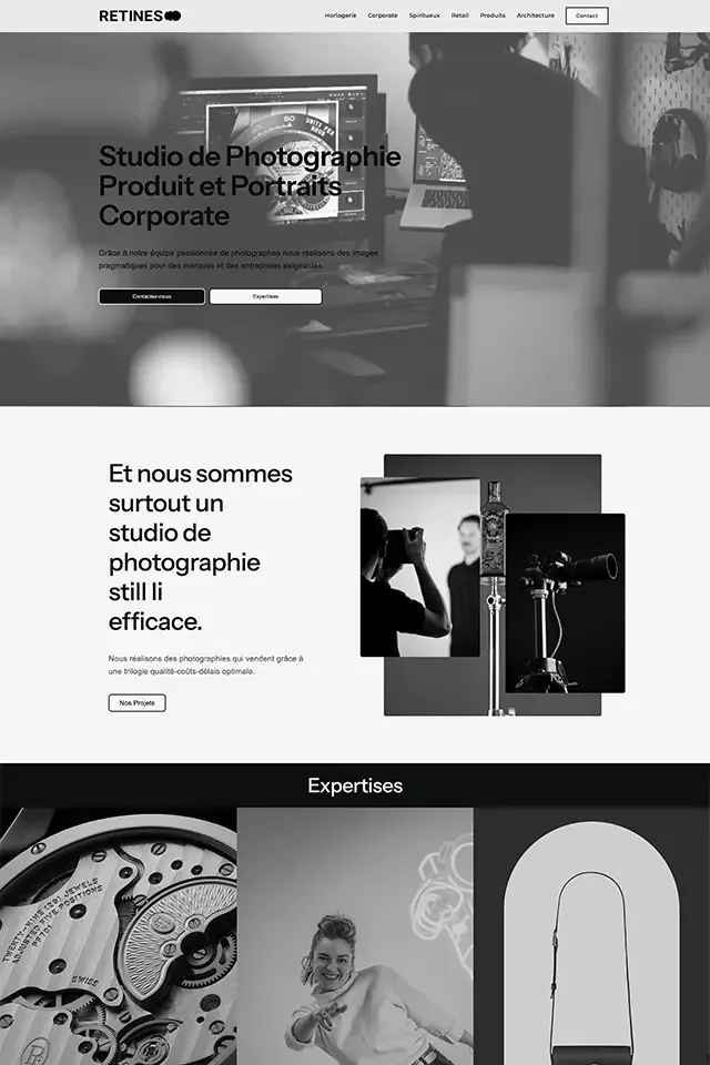 Retines landing page