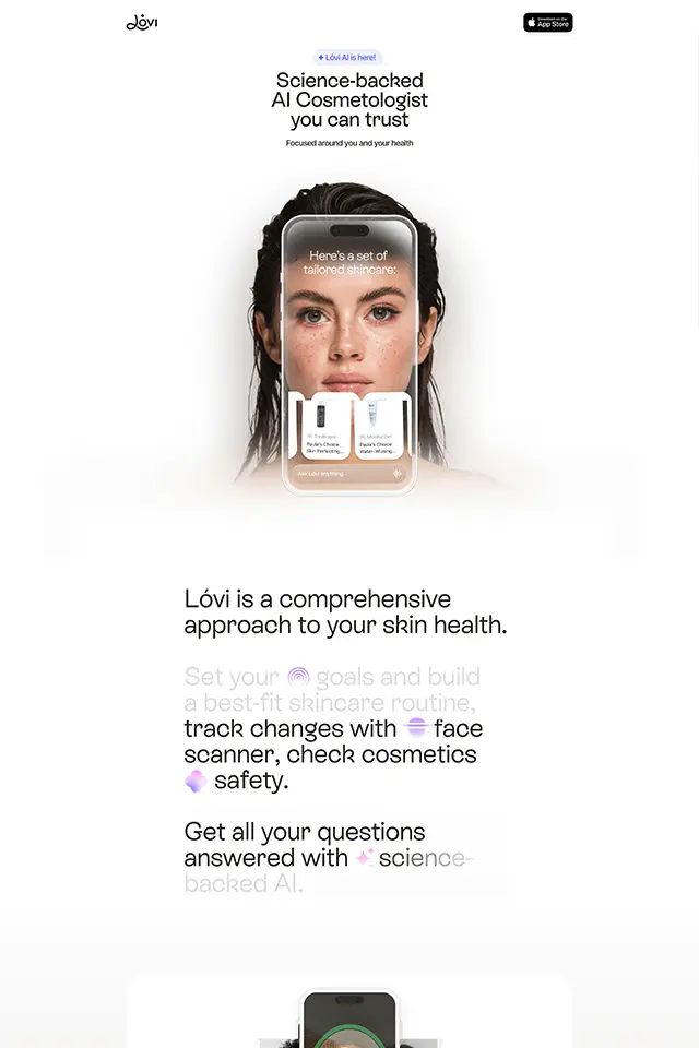 Lovi landing page