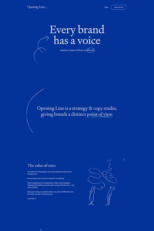 Opening Line landing page