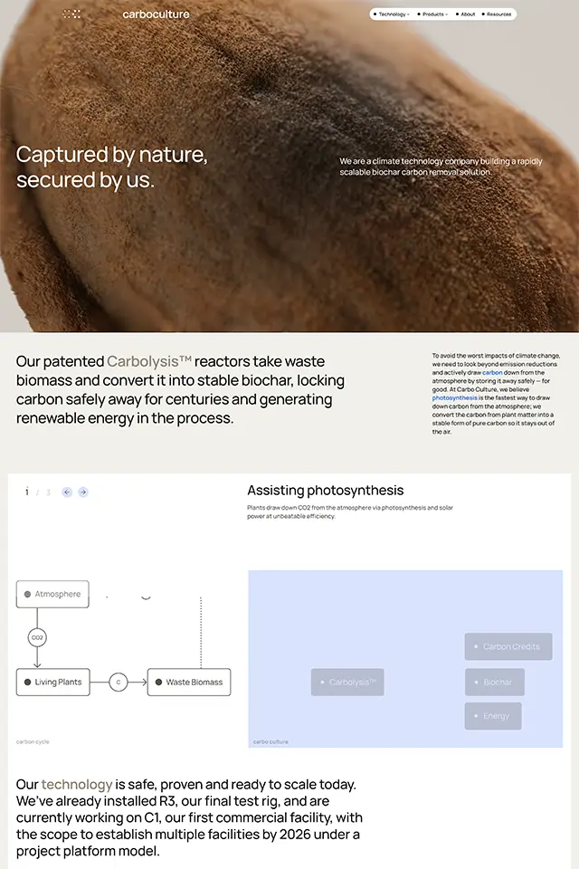 Carbo Culture landing page
