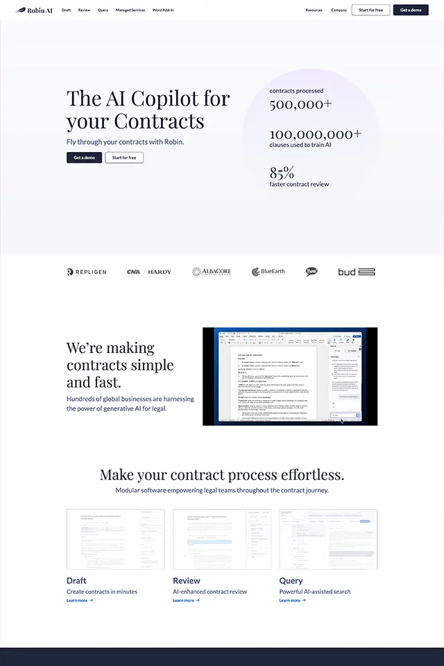 Robin AI landing page