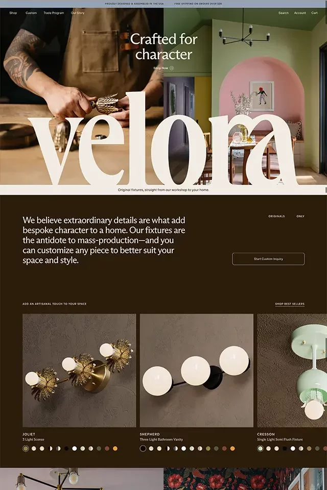 Velora landing page