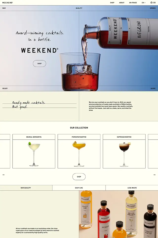 WEEKEND landing page