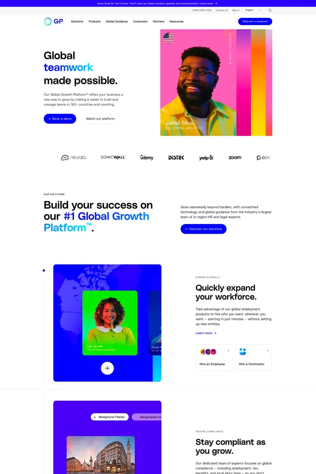 Globalization Partners landing page