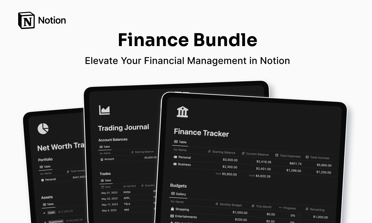 Notion Finance Bundle by Easlo