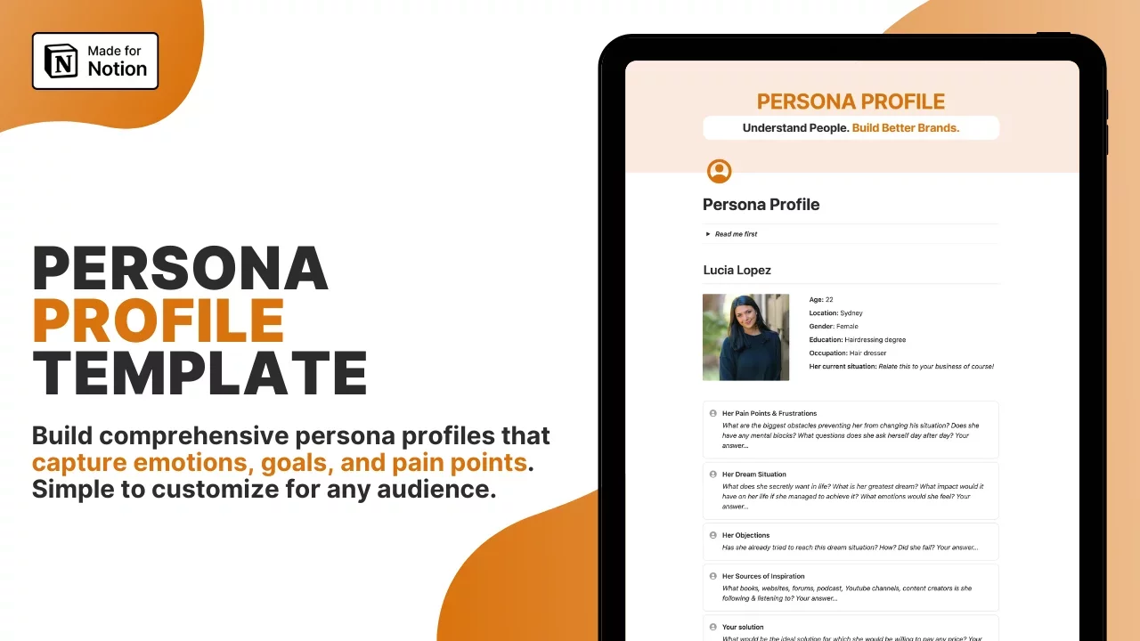 Persona Profile Notion Template
