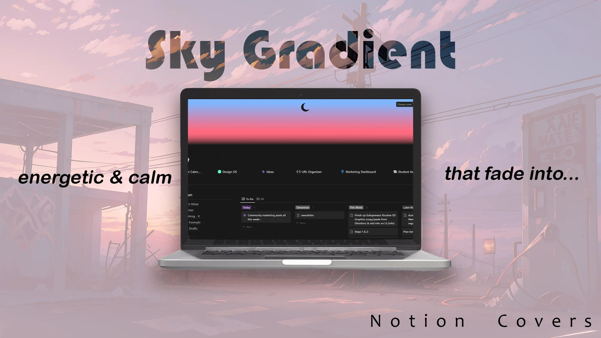 mountain gradient cover pack für notion templates