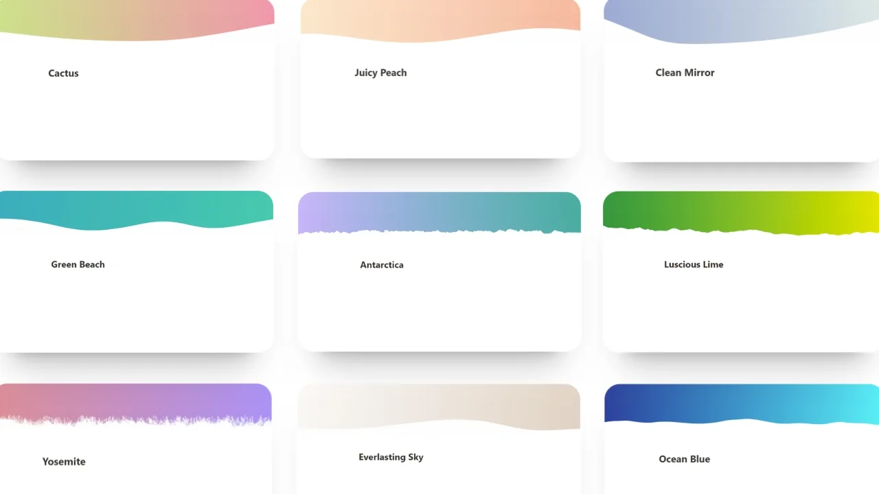 Gradient cover collection for notion