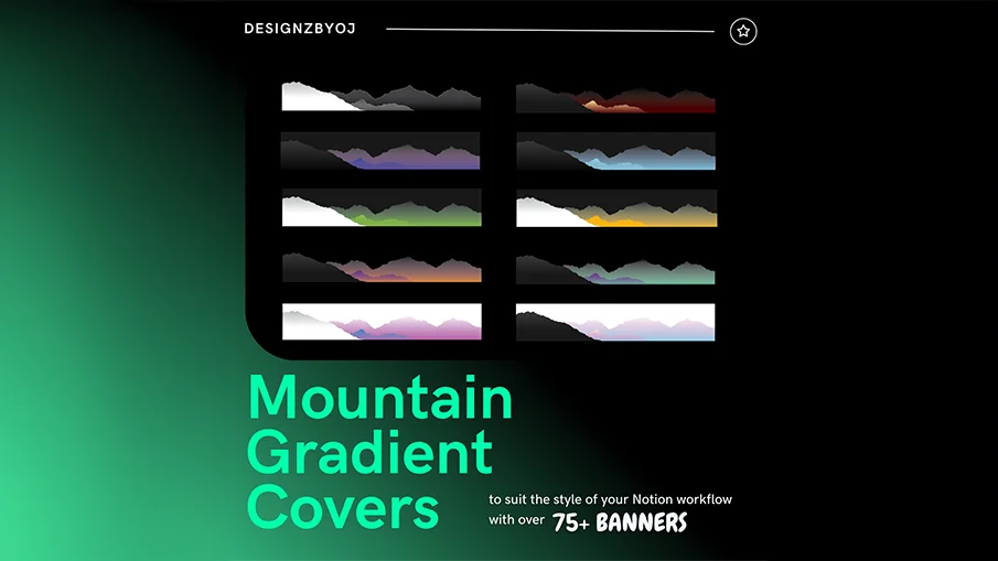 mountain gradient cover pack für notion templates