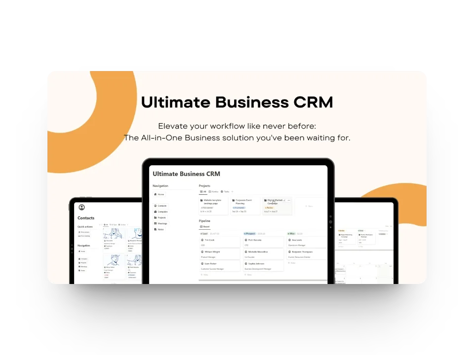 ultimate business crm notion preview