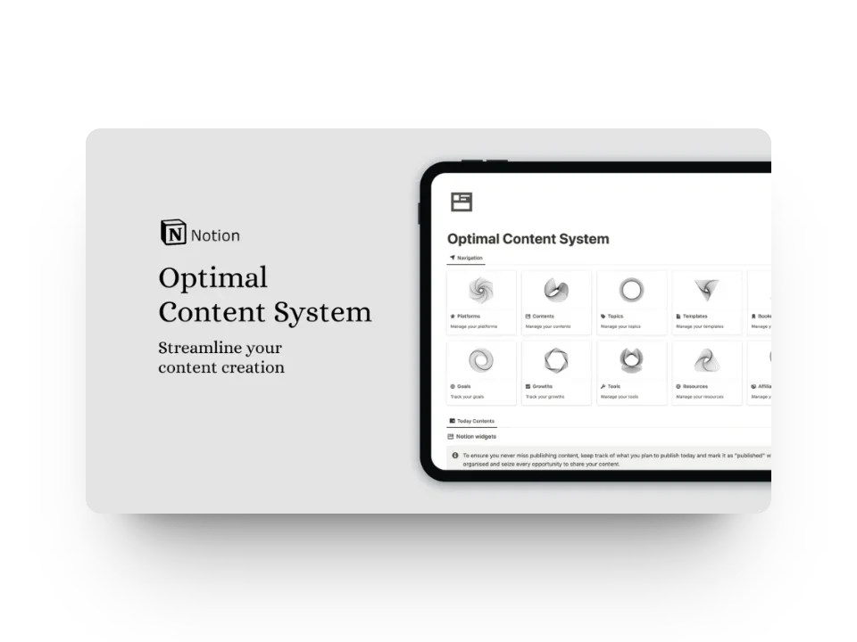 notion optimal content system cover