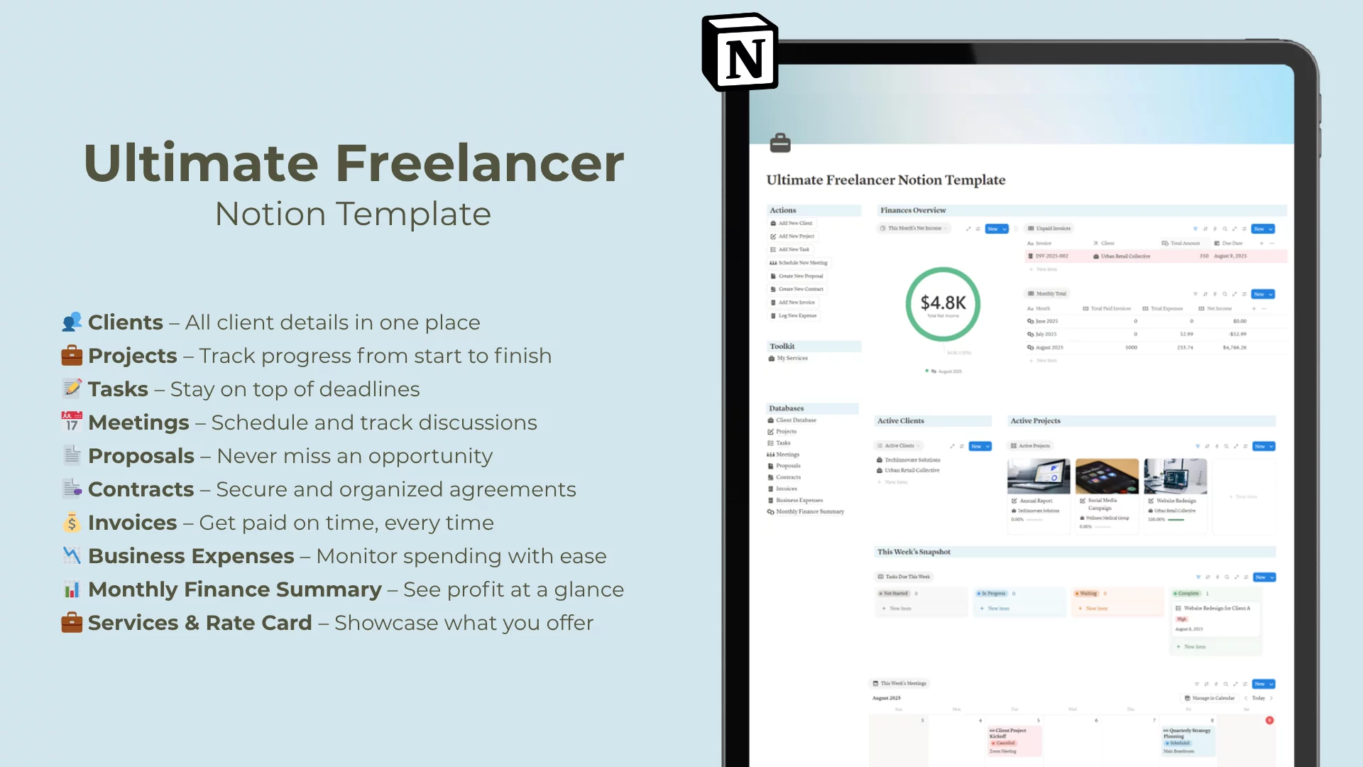 Ultimate Freelancer Notion Template