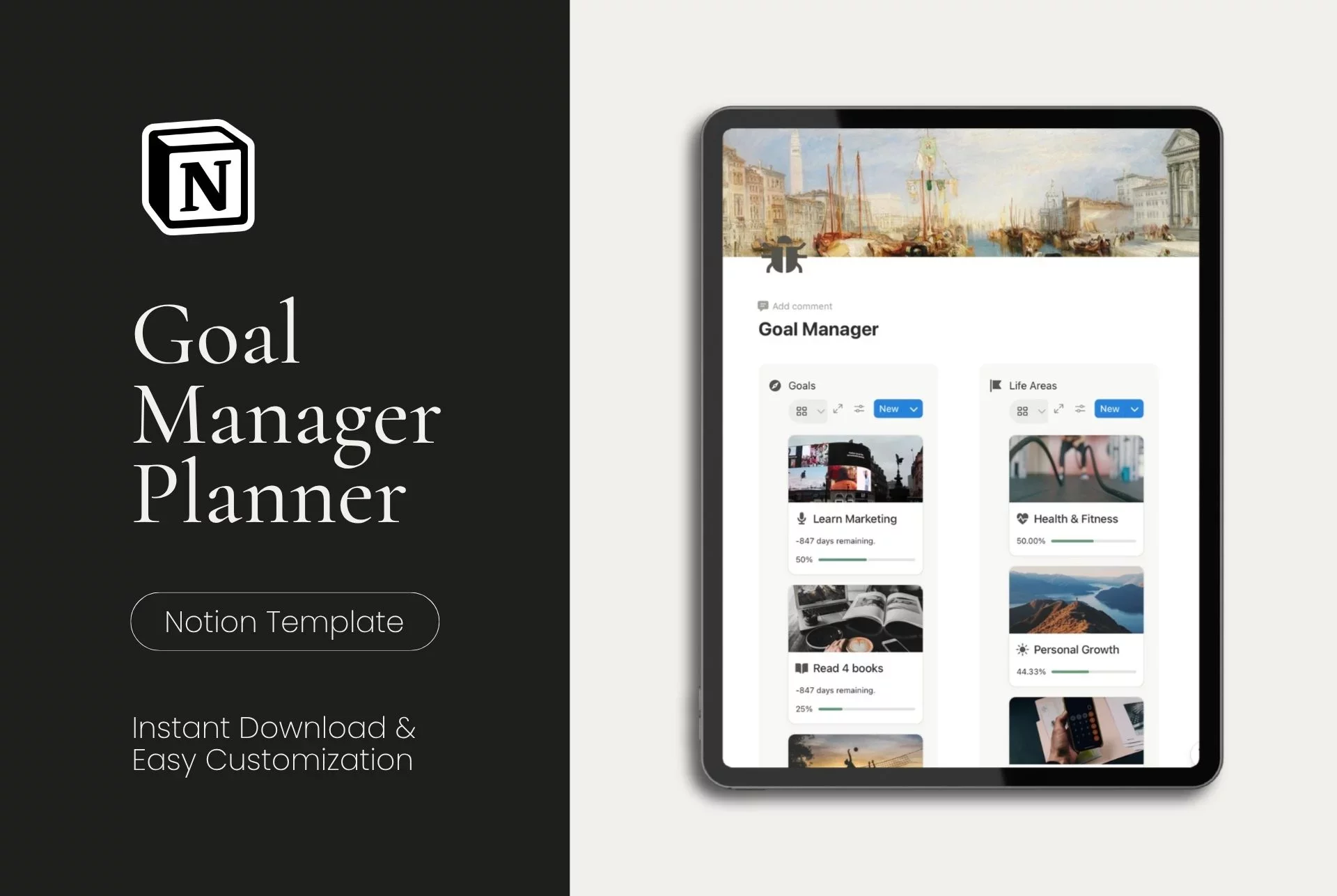 Notion Life Planner & Daily Goals Manager