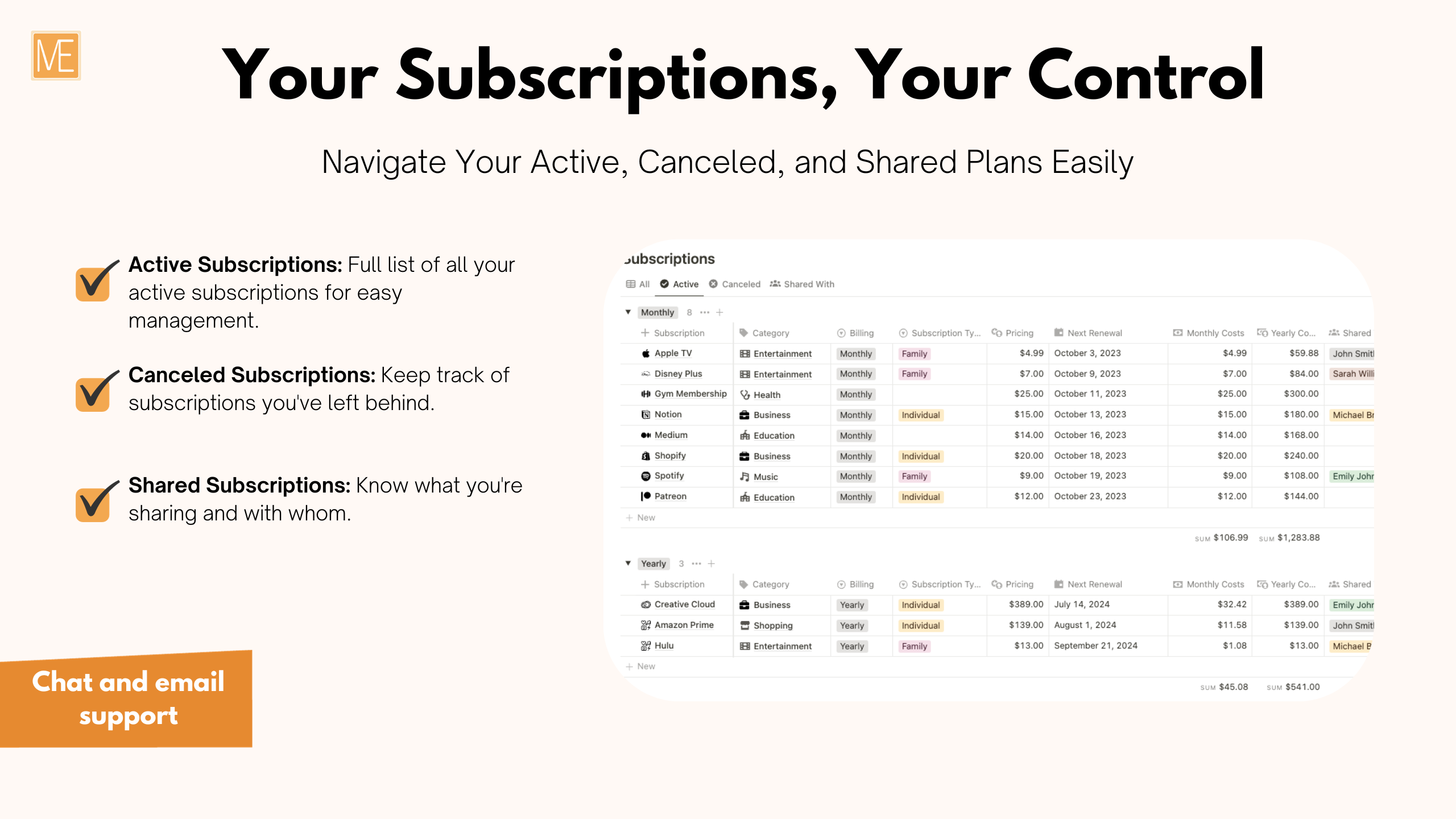 Subscription Tracker A Notion Template