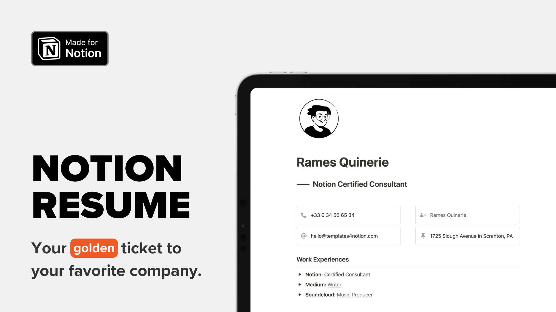 Notion Resume Student Template