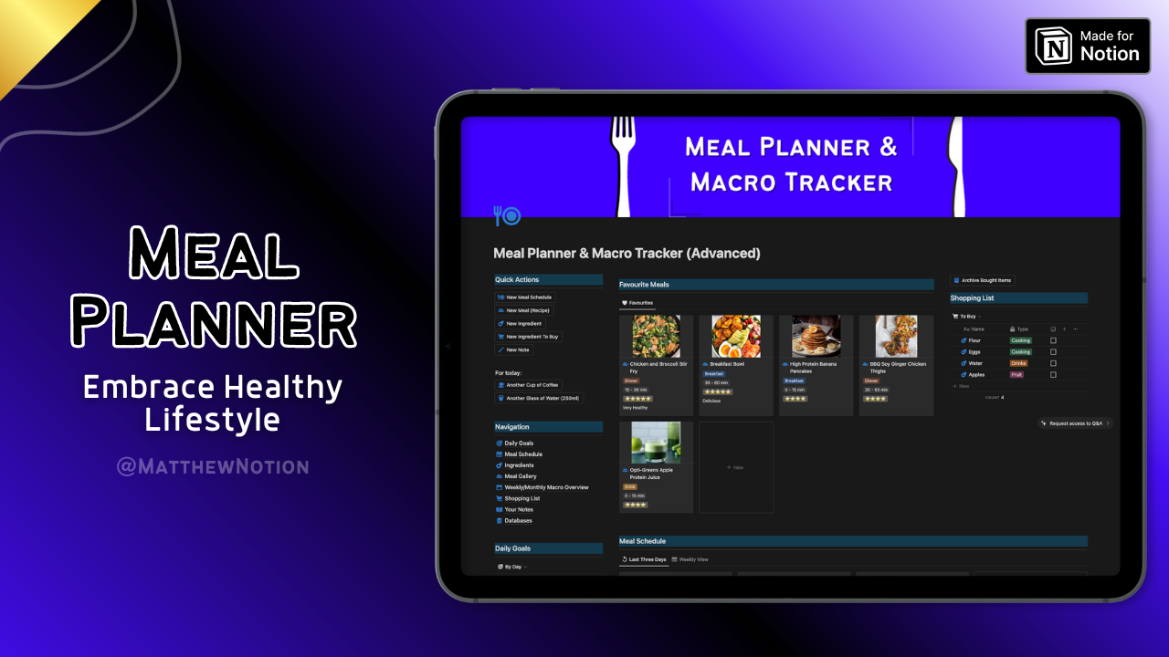 Meal Planner & Macro Tracker NotionPlates