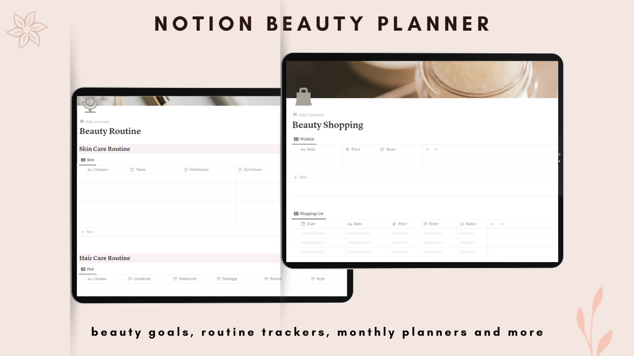 Beauty and Skin Care Planner