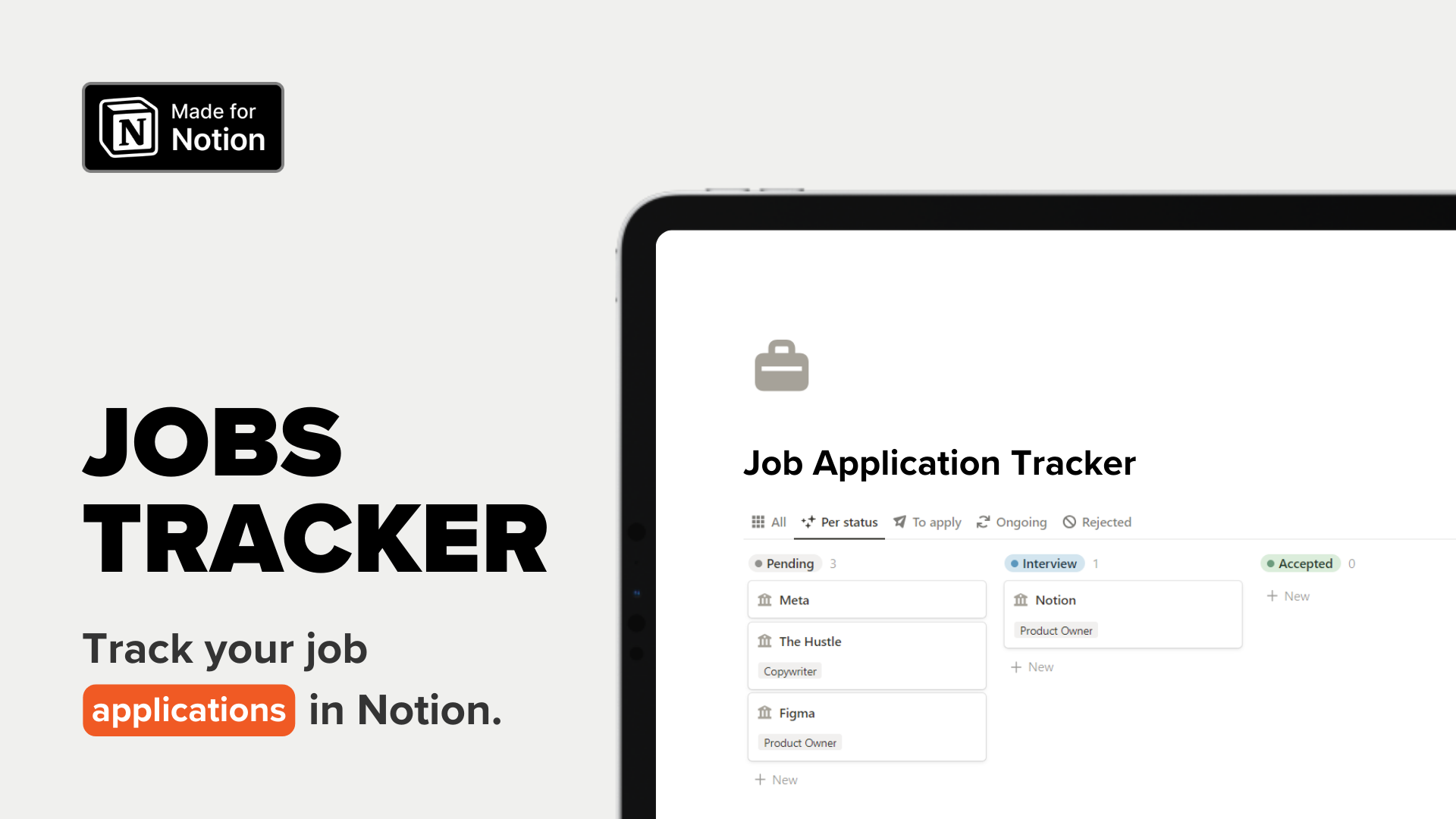 Notion Jobs Tracker Student Template
