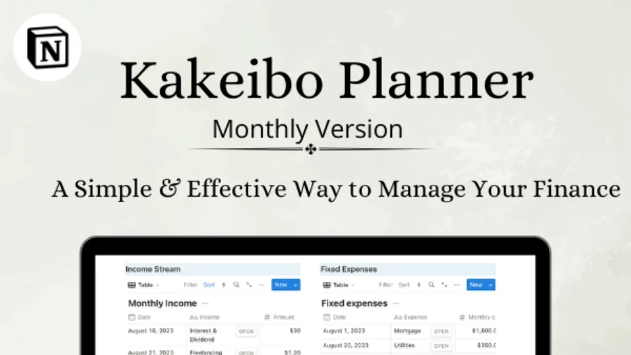 Kakeibo Monthly Planner