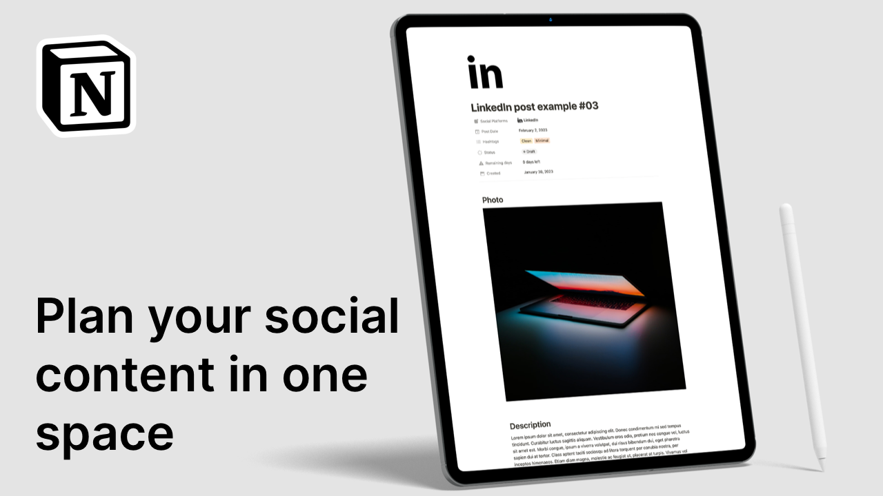 Notion Social Content Planner