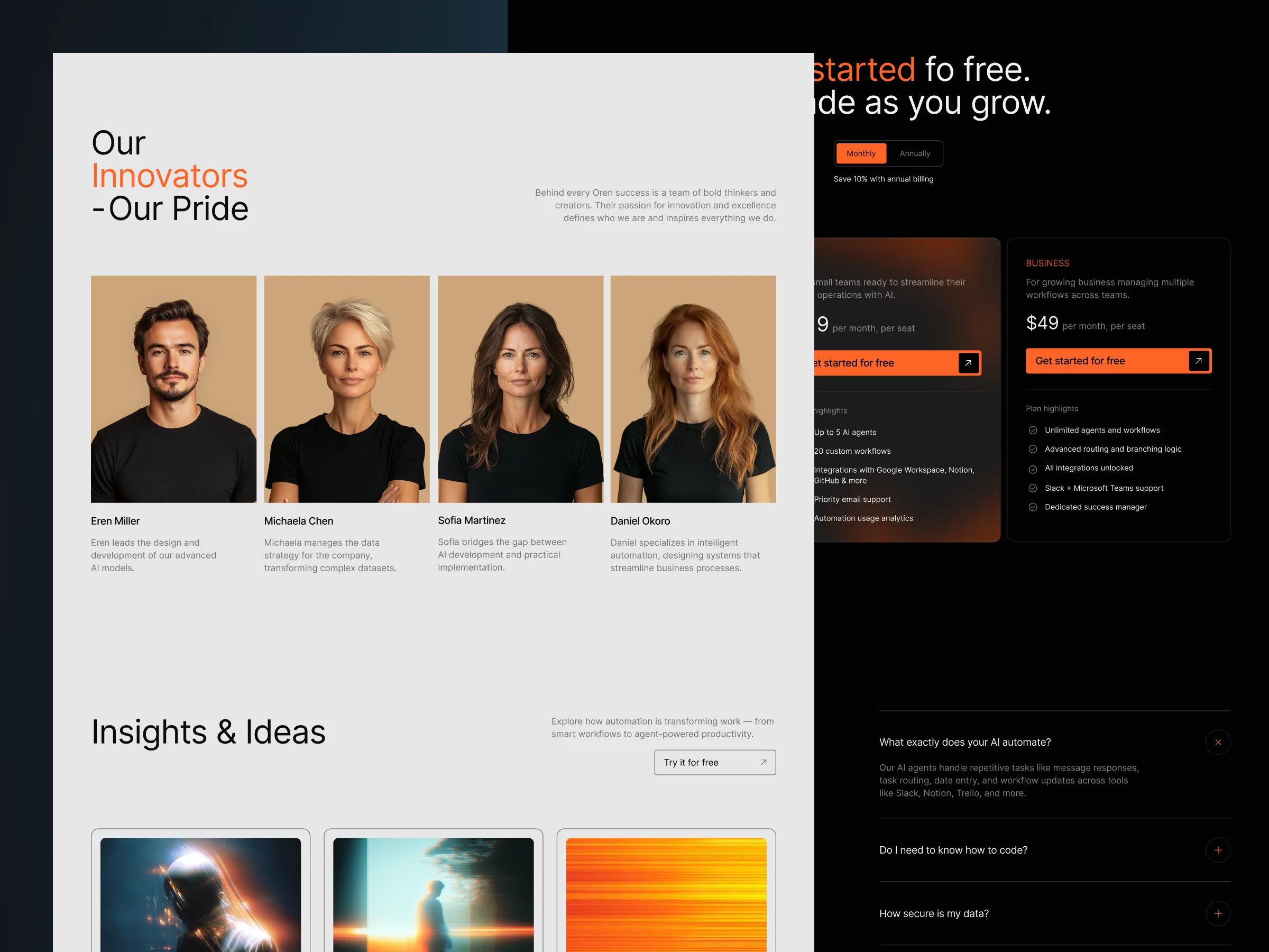 Oren – template for AI Startups