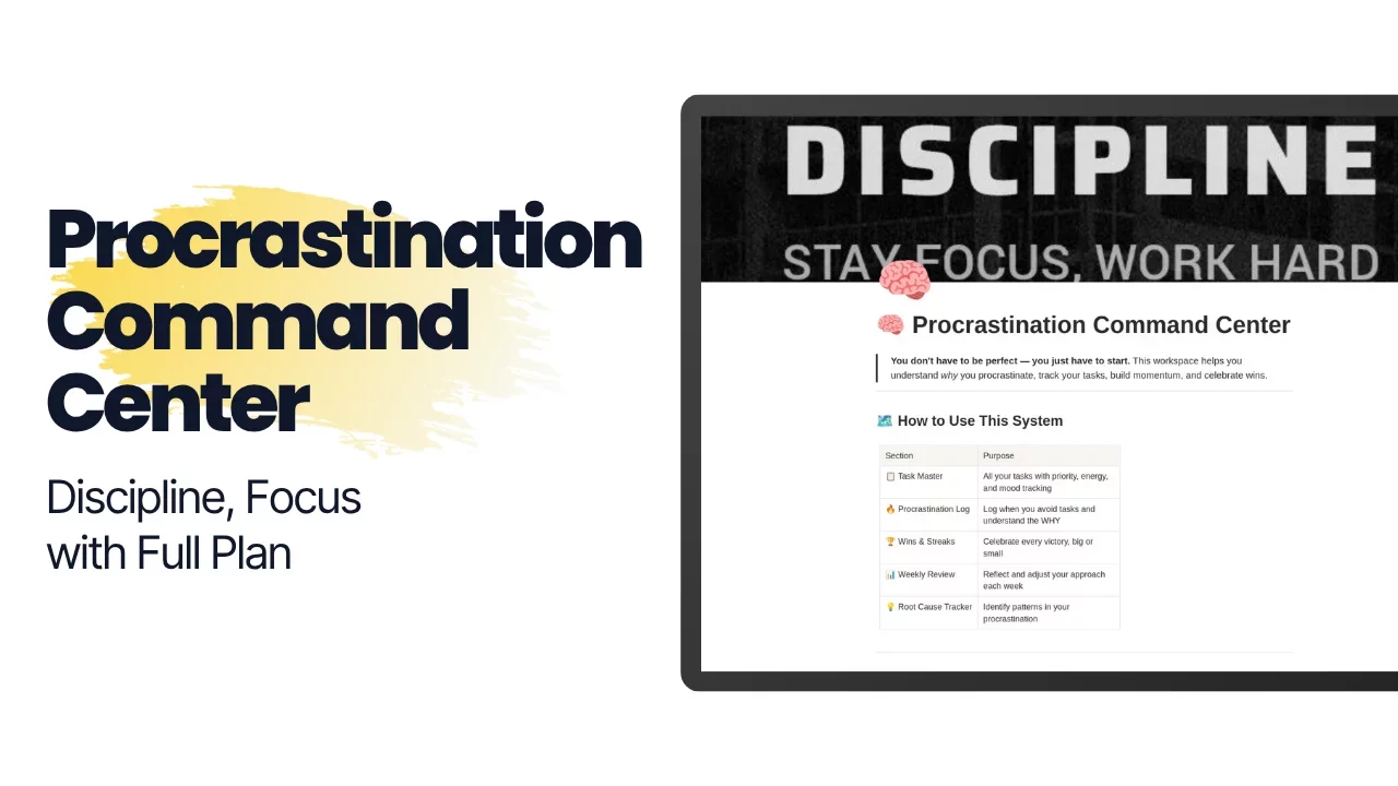 🧠 Procrastination Command Center