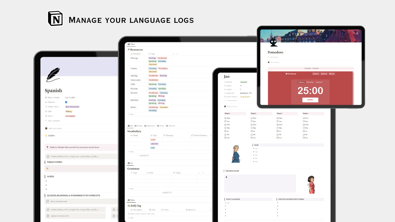 Notion Language Learning Template