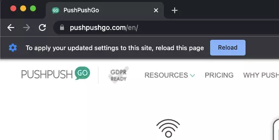 chrome push notifications reset settings