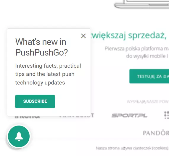 web push subscription bell widget