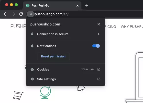 google chrome powiadomienia web push