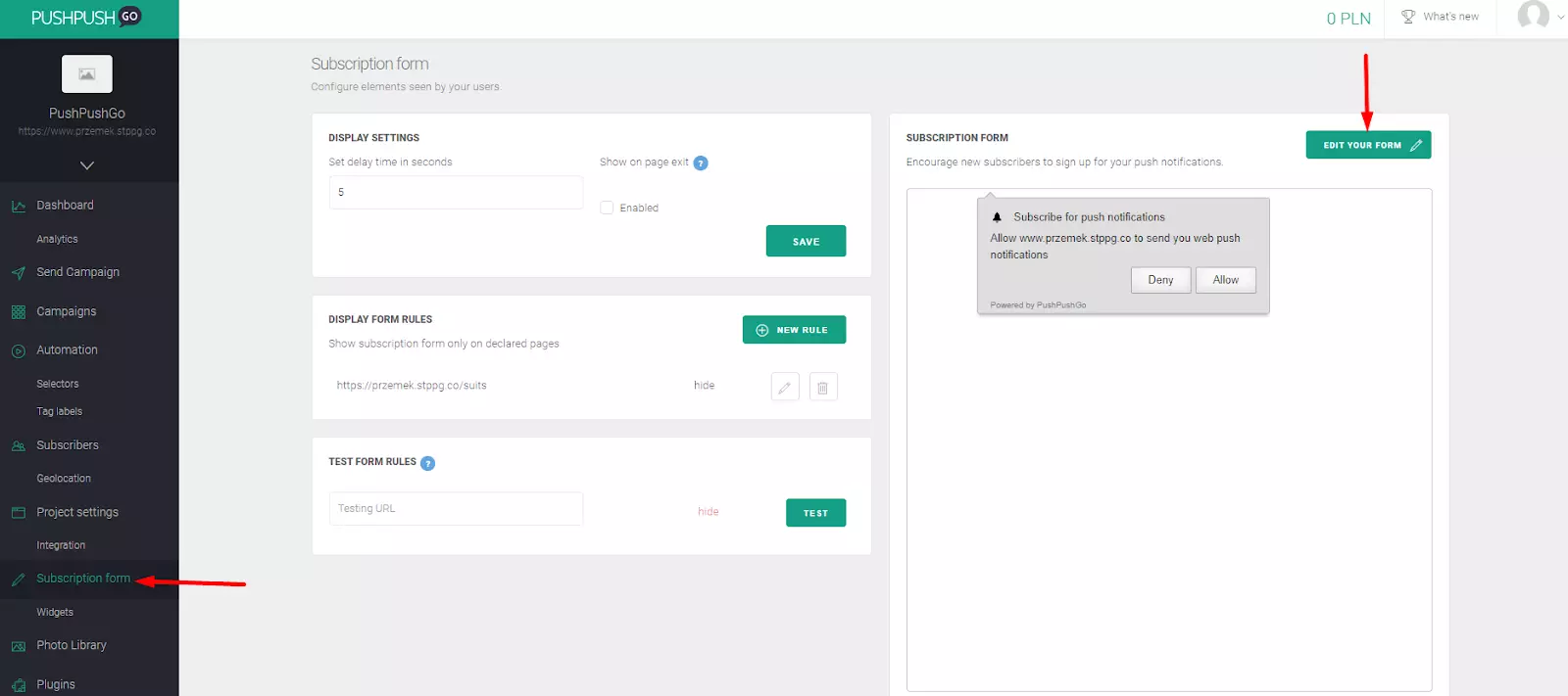 subscription-form-configuration