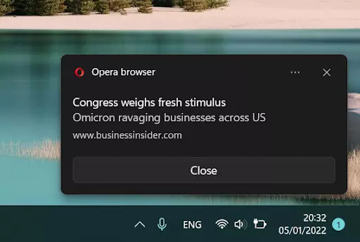 windows 11 opera web push notyfikacja