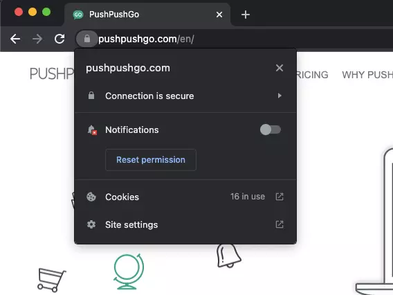 toggle notifications  disabled chrome