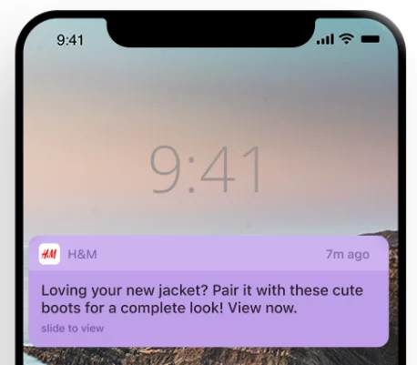 h&m personalized mobile push cross-selling