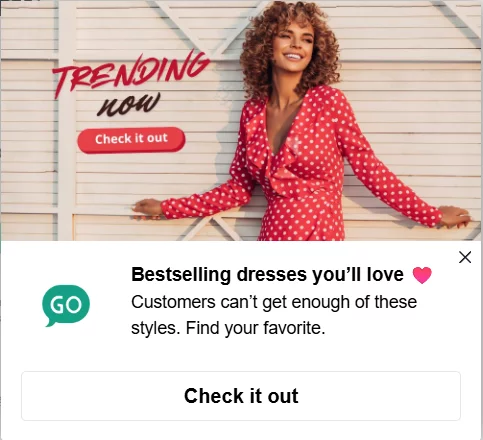 onsite notification bestsellers