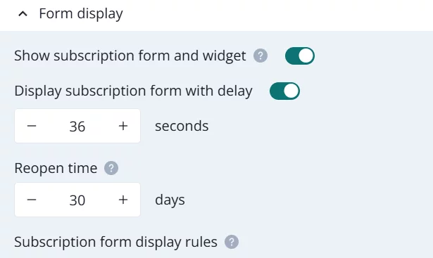 push notification opt in form delay configuration to re engage inactive users