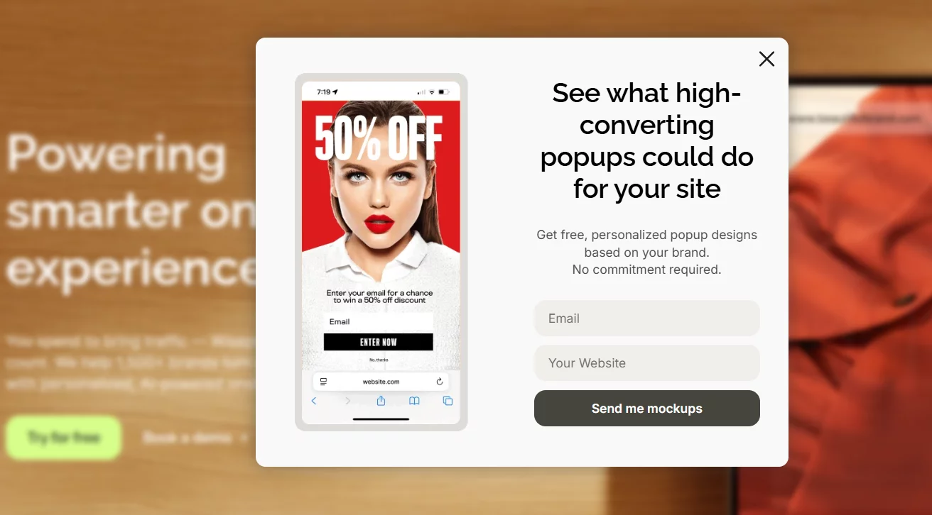 exit intent technology with drag and drop builder