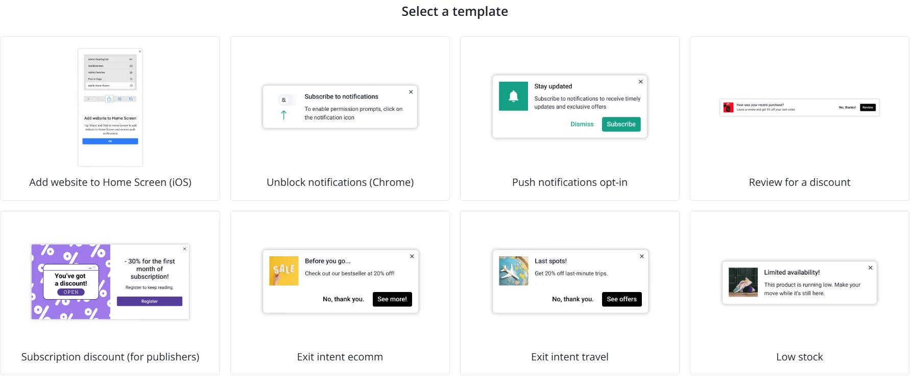 exit intent popup appears to grab visitor's attention. create exit intent popups with templates