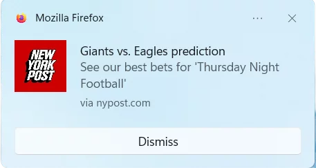 sports coverage web push notifications