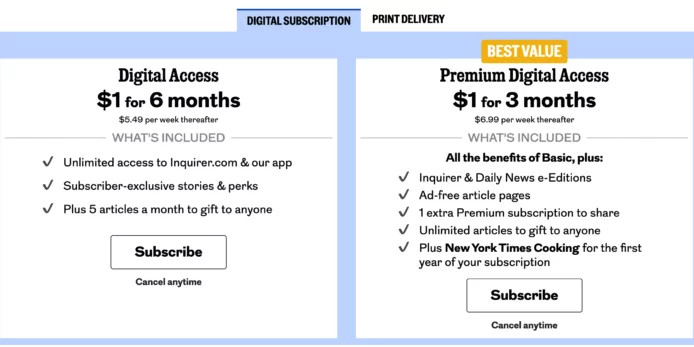 The Philadelphia Inquirer bundling