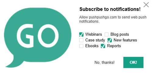 Topics by PushPushGo allows users t choose the topics of their web push notifications
