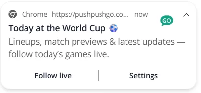 web push notification sport updates