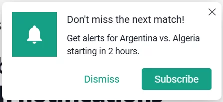 web push subscription form personalized