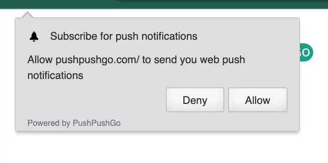 web push subscription form